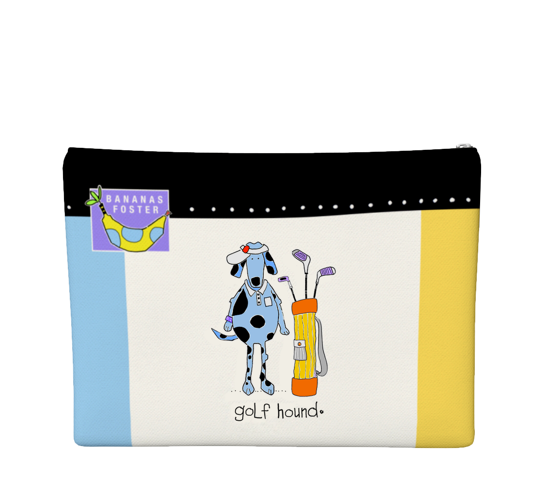 The back of the GOLF HOUND ZIPPER BAG by Jenny Foster