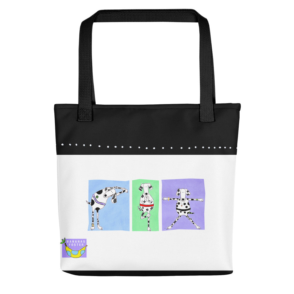 The back of the YOGA HOUND TOTE BAG by Jenny Foster