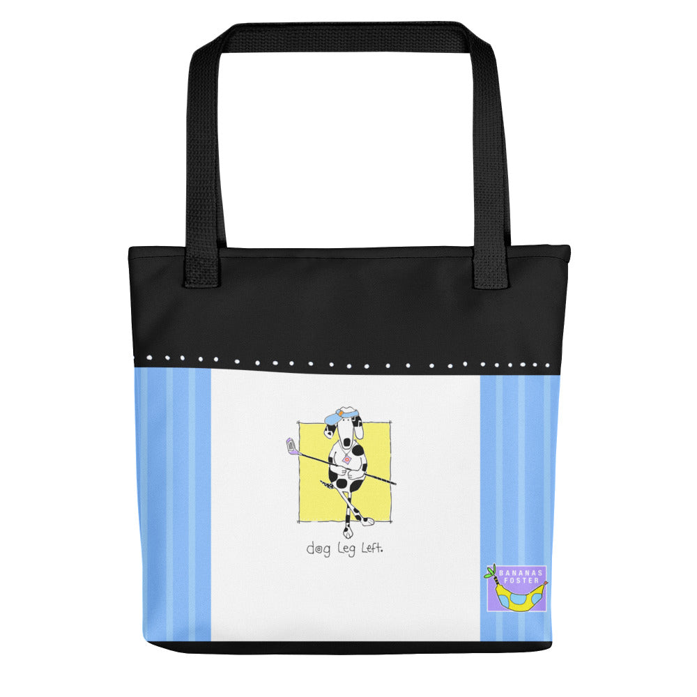 The back of the DOG LEG LEFT TOTE BAG by Jenny Foster