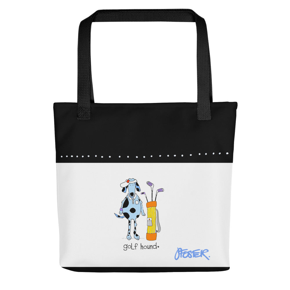 The front of the GOLF HOUND TOTE BAG by Jenny Foster