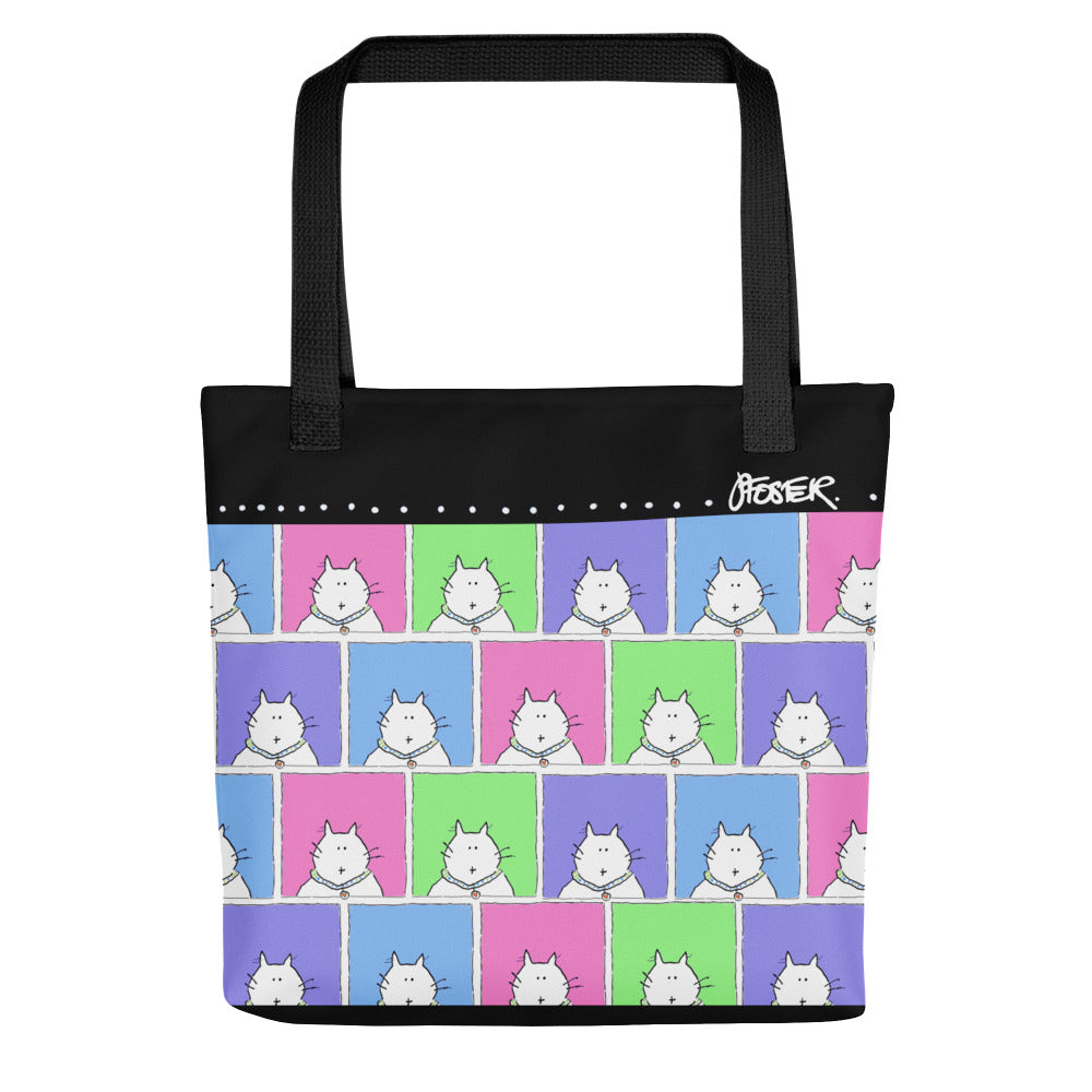 The front of the COPY CATS TOTE BAG by Jenny Foster