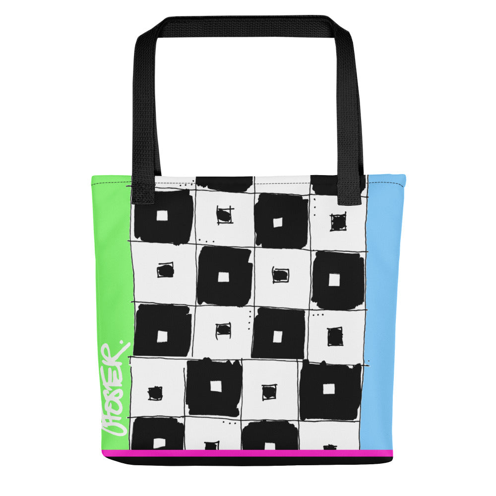 The front of the CHECK ME OUT TOTE BAG by Jenny Foster