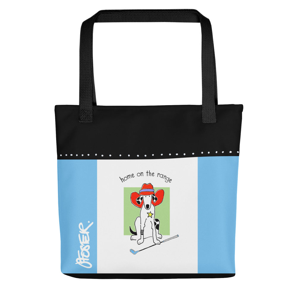 The front of the HOME ON THE RANGE TOTE BAG by Jenny Foster