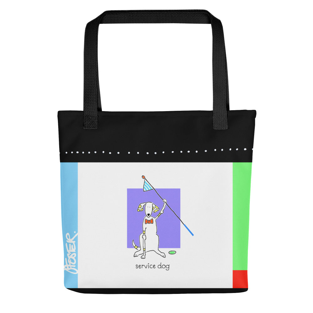 The front of the SERVICE DOG TOTE BAG by Jenny Foster